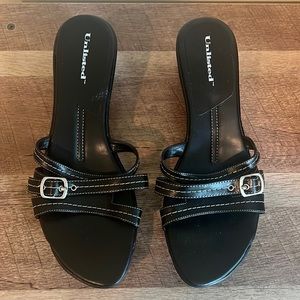 Unlisted Black Wedge Sandal Size 11